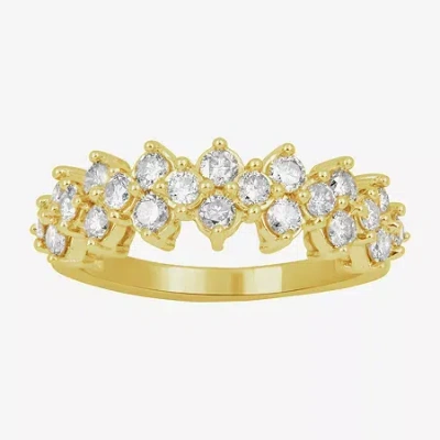 Fine Jewelry Womens 1 Ct. T.w. Lab Grown White Diamond 10k Gold Cocktail Ring In Yellow