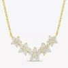 Fine Jewelry Womens 1 Ct. T.w. Lab Grown White Diamond 10k White Gold Flower 18 Inch Pendant Necklace In Yellow