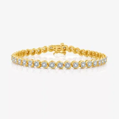 Fine Jewelry Womens 1 Ct. T.w. Lab Grown White Diamond Sterling Silver 7.5 Inch Tennis Bracelet In Multi