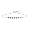 Fine Jewelry Womens 1 Ct. T.w. Natural Black Diamond Sterling Silver Bolo Bracelet In Transparent