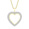 Fine Jewelry Womens 1 Ct. T.w. Natural White Diamond 10k Gold Heart 18 Inch Pendant Necklace In Transparent