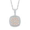 Fine Jewelry Womens 1 Ct. T.w. Natural White Diamond 10k Two Tone Gold 18 Inch Pendant Necklace In Transparent