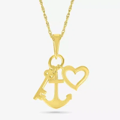 Fine Jewelry Womens 10k Gold 18 Inch Pendant Necklace In Transparent