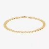 Fine Jewelry Womens 10k Gold 7.25 Inch Hollow Fashion Chain Bracelet In Transparent