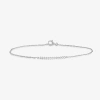 Fine Jewelry Womens 10k Gold 7.25 Inch Rope Bar Chain Bracelet In White