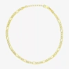 Fine Jewelry Womens 10k Gold 9 Inch Hollow Figaro Ankle Bracelet In Transparent