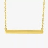 Fine Jewelry Womens 10k Gold Bar 18 Inch Pendant Necklace In Transparent