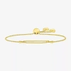 Fine Jewelry Womens 10k Gold Bolo Bracelet In Transparent