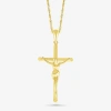 Fine Jewelry Womens 10k Gold Cross 18 Inch Pendant Necklace In Transparent