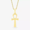 Fine Jewelry Womens 10k Gold Cross 18 Inch Pendant Necklace In Transparent