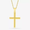 Fine Jewelry Womens 10k Gold Cross 18 Inch Pendant Necklace In Transparent