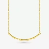 Fine Jewelry Womens 10k Gold Curved 18 Inch Pendant Necklace In Transparent