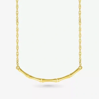 Fine Jewelry Womens 10k Gold Curved 18 Inch Pendant Necklace In Transparent