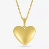 Fine Jewelry Womens 10k Gold Heart 18 Inch Pendant Necklace In Transparent