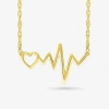 Fine Jewelry Womens 10k Gold Heart 18 Inch Pendant Necklace In Transparent