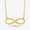 Fine Jewelry Womens 10k Gold Infinity 18 Inch Pendant Necklace In Transparent