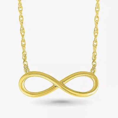 Fine Jewelry Womens 10k Gold Infinity 18 Inch Pendant Necklace In Transparent