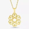 Fine Jewelry Womens 10k Gold Knot 18 Inch Pendant Necklace In Transparent