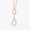 Fine Jewelry Womens 10k Rose Gold 18 Inch Y Necklace In Transparent