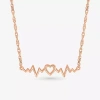 Fine Jewelry Womens 10k Rose Gold Heart 18 Inch Pendant Necklace In Transparent