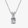 Fine Jewelry Womens 1/10 Ct. T.w. Lab Grown White Diamond Sterling Silver Round 18 Inch Pendant Necklace In Transparent
