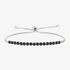 Fine Jewelry Womens 1/10 Ct. T.w. Natural Black Diamond Sterling Silver Bolo Bracelet In Transparent
