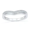 Fine Jewelry Womens 1/10 Ct. T.w. Natural White Diamond 10k Gold Delicate Stackable Ring In White