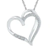 Fine Jewelry Womens 1/10 Ct. T.w. Natural White Diamond 10k Gold Heart 18 Inch Pendant Necklace In Transparent
