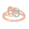 Fine Jewelry Womens 1/10 Ct. T.w. Natural White Diamond 10k Gold Heart Bypass Cocktail Ring In Pink