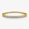 Fine Jewelry Womens 1/10 Ct. T.w. Natural White Diamond 14k Gold Over Silver Bangle Bracelet