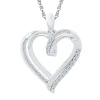 Fine Jewelry Womens 1/10 Ct. T.w. Natural White Diamond Sterling Silver 18 Inch Pendant Necklace In Transparent