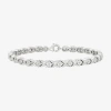 Fine Jewelry Womens 1/10 Ct. T.w. Natural White Diamond Sterling Silver 7.5 Inch Tennis Bracelet In Silver