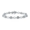 Fine Jewelry Womens 1/10 Ct. T.w. Natural White Diamond Sterling Silver 7.5 Inch Tennis Bracelet In Transparent