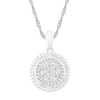 Fine Jewelry Womens 1/10 Ct. T.w. Natural White Diamond Sterling Silver Round 18 Inch Pendant Necklace In Transparent