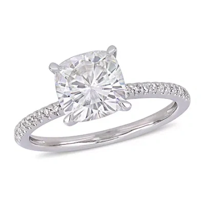 Fine Jewelry Womens 1/10 Ct. T.w. White Moissanite 14k White Gold Engagement Ring In Transparent