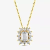 Fine Jewelry Womens 1/2 Ct. T.w. Lab Grown White Diamond 10k Gold 18 Inch Pendant Necklace In Transparent