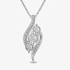 Fine Jewelry Womens 1/2 Ct. T.w. Lab Grown White Diamond Sterling Silver 18 Inch Pendant Necklace In Transparent