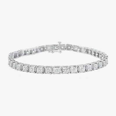 Fine Jewelry Womens 1/2 Ct. T.w. Lab Grown White Diamond Sterling Silver 7.5 Inch Tennis Bracelet In Transparent