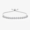 Fine Jewelry Womens 1/2 Ct. T.w. Lab Grown White Diamond Sterling Silver Bolo Bracelet In Transparent