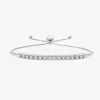 Fine Jewelry Womens 1/2 Ct. T.w. Lab Grown White Diamond Sterling Silver Bolo Bracelet In Transparent