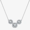 Fine Jewelry Womens 1/2 Ct. T.w. Lab Grown White Diamond Sterling Silver Cushion 18 Inch Pendant Necklace In Transparent