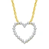 Fine Jewelry Womens 1/2 Ct. T.w. Natural White Diamond 10k Gold Heart 18 Inch Pendant Necklace In Transparent