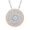 Fine Jewelry Womens 1/2 Ct. T.w. Natural White Diamond 10k Two Tone Gold Round 18 Inch Pendant Necklace In Transparent