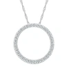 Fine Jewelry Womens 1/2 Ct. T.w. Natural White Diamond 10k White Gold Circle 18 Inch Pendant Necklace In Transparent
