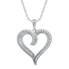 Fine Jewelry Womens 1/2 Ct. T.w. Natural White Diamond 10k White Gold Heart 18 Inch Pendant Necklace In Transparent