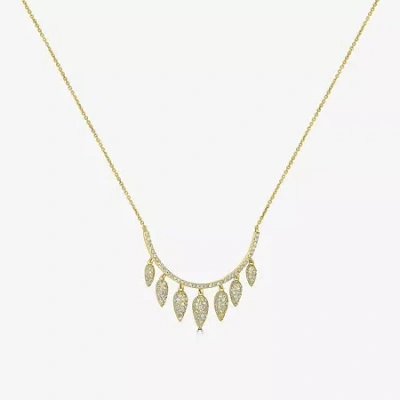 Fine Jewelry Womens 1/2 Ct. T.w. Natural White Diamond 14k Gold 15 Inch Pendant Necklace In Transparent