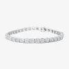 Fine Jewelry Womens 1/2 Ct. T.w. Natural White Diamond Sterling Silver 7.5 Inch Tennis Bracelet In Transparent
