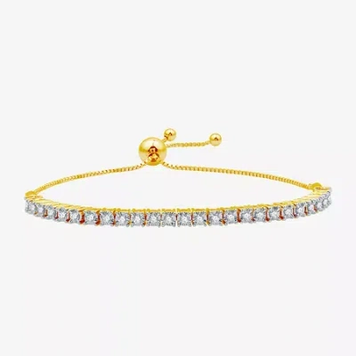 Fine Jewelry Womens 1/2 Ct. T.w. Natural White Diamond Sterling Silver Bolo Bracelet In Multi