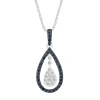 Fine Jewelry Womens 1/3 Ct. T.w. Natural Black Diamond Sterling Silver Pear 18 Inch Pendant Necklace In Transparent