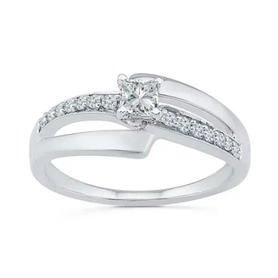 Fine Jewelry Womens 1/3 Ct. T.w. Natural White Diamond 10k Gold Cocktail Ring